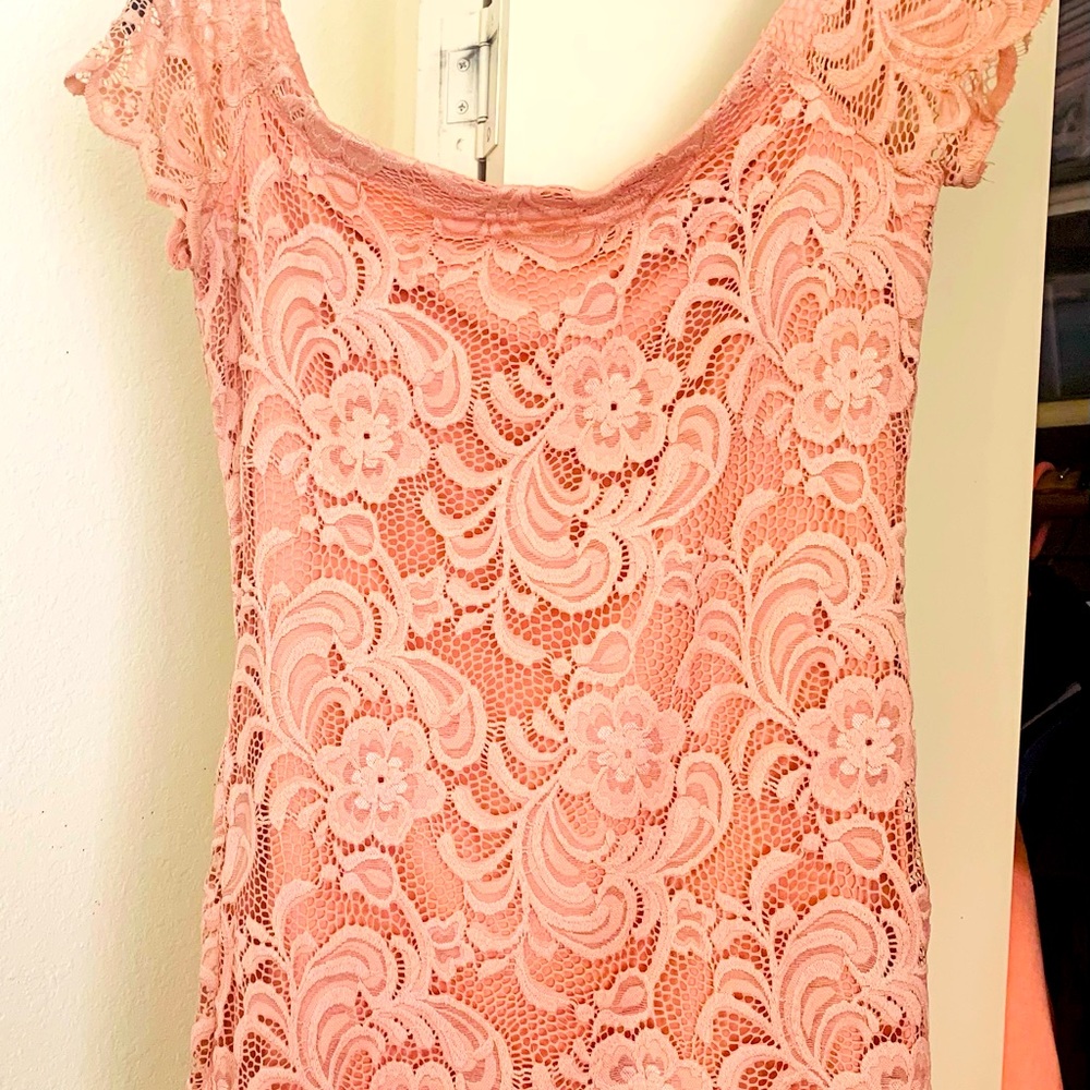Coral pink mini dress